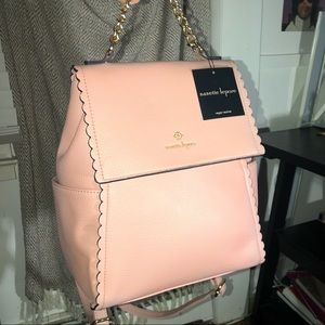 vegan leather mini-backpack in mauve